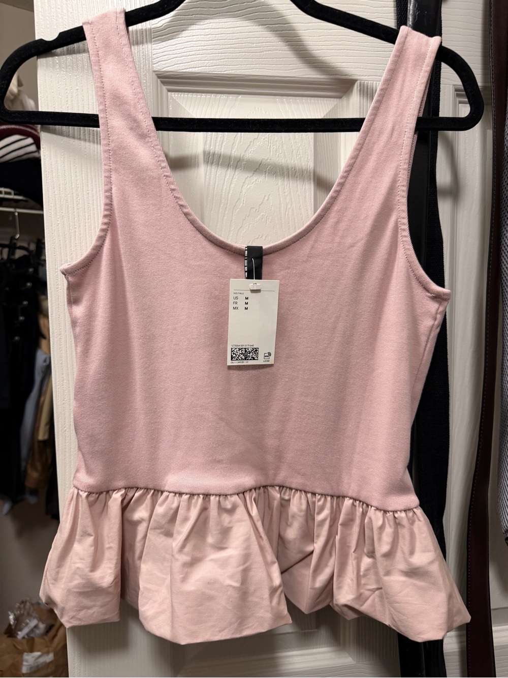 H&M Light Pink Peplum Camisole Tank